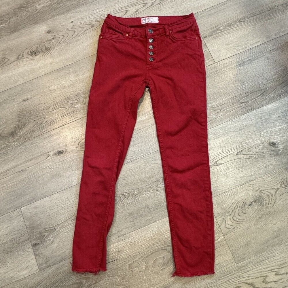 Free People Red Skinny Jeans